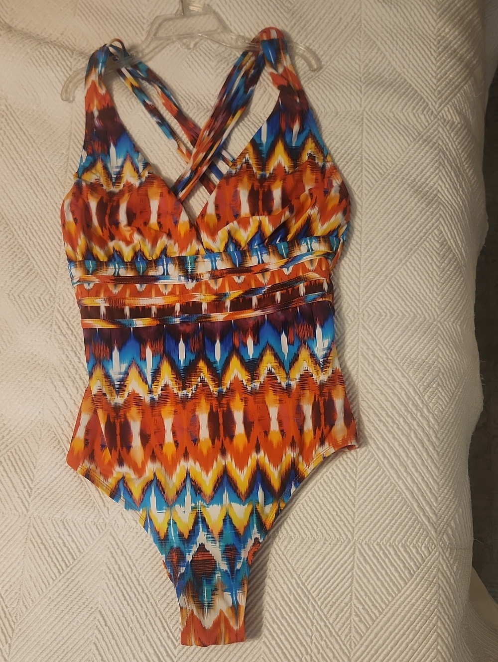 La Blanca Multicolor Orange Blue Yellow Patterned One-Piece Swimsuit